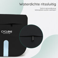Cycloni Flow Dubbele Fietstas 48L - Zwart - Waterdicht Rolltop - voor E-bike