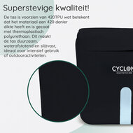 Cycloni Flow Dubbele Fietstas 48L - Zwart - Waterdicht Rolltop - voor E-bike