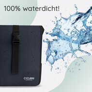 Cycloni Glide Waterdichte Dubbele Fietstas 48L - Blauw - Rolltop Design