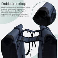 Cycloni Glide Waterdichte Dubbele Fietstas 48L - Blauw - Rolltop Design