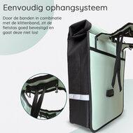 Cycloni Glide Waterdichte Dubbele Fietstas 48L - Mint Groen - Rolltop Design