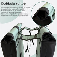 Cycloni Glide Waterdichte Dubbele Fietstas 48L - Mint Groen - Rolltop Design