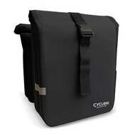Cycloni Glide Waterdichte Dubbele Fietstas 48L - Zwart - Rolltop Design