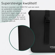 Cycloni Glide Waterdichte Dubbele Fietstas 48L - Zwart - Rolltop Design