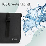Cycloni Glide Waterdichte Dubbele Fietstas 48L - Zwart - Rolltop Design