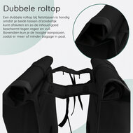 Cycloni Glide Waterdichte Dubbele Fietstas 48L - Zwart - Rolltop Design