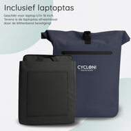 Cycloni Dash Waterdichte Fietstas 28L - Blauw - Pakaftas &amp; Rugtas met Laptopvak