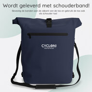 Cycloni Dash Waterdichte Fietstas 28L - Blauw - Pakaftas &amp; Rugtas met Laptopvak