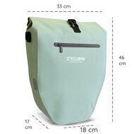 Cycloni Ridge Luxe Fietstas 28L - Waterdichte pakaftas voor E-bike - Mint Groen
