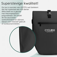 Cycloni Ridge Luxe Fietstas 28L - Waterdichte pakaftas voor E-bike - Zwart