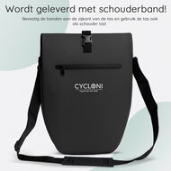 Cycloni Ridge Luxe Fietstas 28L - Waterdichte pakaftas voor E-bike - Zwart