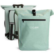 Cycloni Dash Waterdichte Fietstas 28L - Mint Groen - Pakaftas &amp; Rugtas met Laptopvak