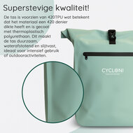 Cycloni Dash Waterdichte Fietstas 28L - Mint Groen - Pakaftas &amp; Rugtas met Laptopvak