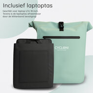 Cycloni Dash Waterdichte Fietstas 28L - Mint Groen - Pakaftas &amp; Rugtas met Laptopvak