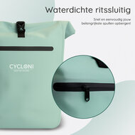 Cycloni Dash Waterdichte Fietstas 28L - Mint Groen - Pakaftas &amp; Rugtas met Laptopvak