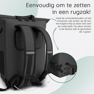 Cycloni Dash Waterdichte Fietstas 28L - Zwart - Pakaftas &amp; Rugtas met Laptopvak