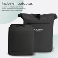 Cycloni Dash Waterdichte Fietstas 28L - Zwart - Pakaftas &amp; Rugtas met Laptopvak