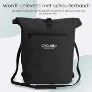 Cycloni Dash Waterdichte Fietstas 28L - Zwart - Pakaftas &amp; Rugtas met Laptopvak