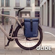 Cycloni Glide Waterdichte Dubbele Fietstas 48L - Blauw - Rolltop Design