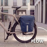Cycloni Flow Dubbele Fietstas 48L - Blauw - Waterdicht Rolltop - voor E-bike