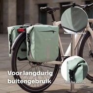 Cycloni Flow Dubbele Fietstas 48L - Mint Groen - Waterdicht Rolltop - voor E-bike