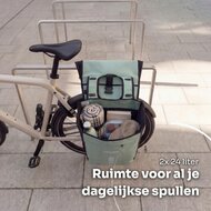 Cycloni Flow Dubbele Fietstas 48L - Mint Groen - Waterdicht Rolltop - voor E-bike