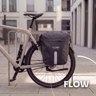 Cycloni Flow Dubbele Fietstas 48L - Zwart - Waterdicht Rolltop - voor E-bike