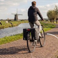 Cycloni Flow Dubbele Fietstas 48L - Zwart - Waterdicht Rolltop - voor E-bike