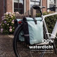 Cycloni Glide Waterdichte Dubbele Fietstas 48L - Mint Groen - Rolltop Design