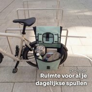 Cycloni Glide Waterdichte Dubbele Fietstas 48L - Mint Groen - Rolltop Design