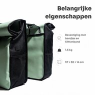Cycloni Glide Waterdichte Dubbele Fietstas 48L - Mint Groen - Rolltop Design
