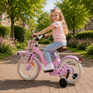 Cycloni Kinderfiets 12 inch Meisjesfiets - Roze - Inclusief Zijwieltjes