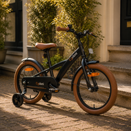 Cycloni Kinderfiets - 12 inch - Zwart met Zijwieltjes