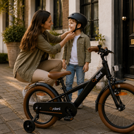 Cycloni Kinderfiets - 12 inch - Zwart met Zijwieltjes