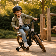 Cycloni Kinderfiets - 12 inch - Zwart met Zijwieltjes