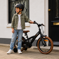 Cycloni Kinderfiets - 14 inch - Zwart met Zijwieltjes